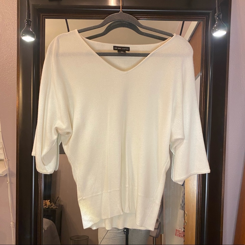 New York and Co. White sweater